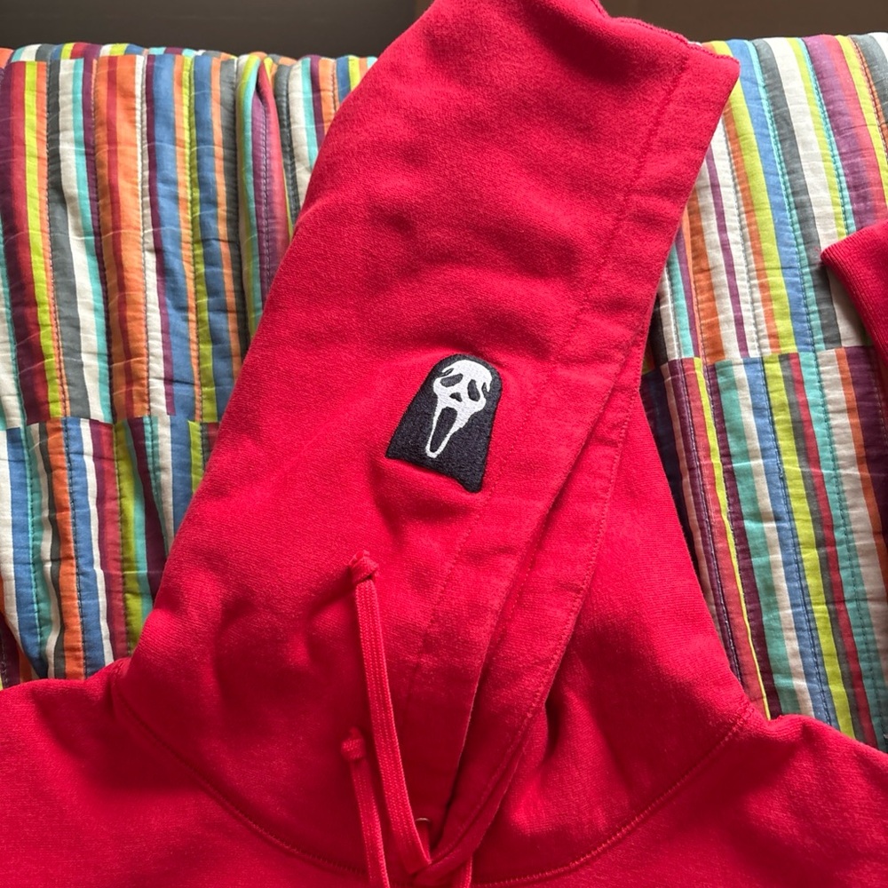 Supreme Ghostface arc logo Red Pullover Hoodie with Black Drip nwt large - Picture 6 of 16